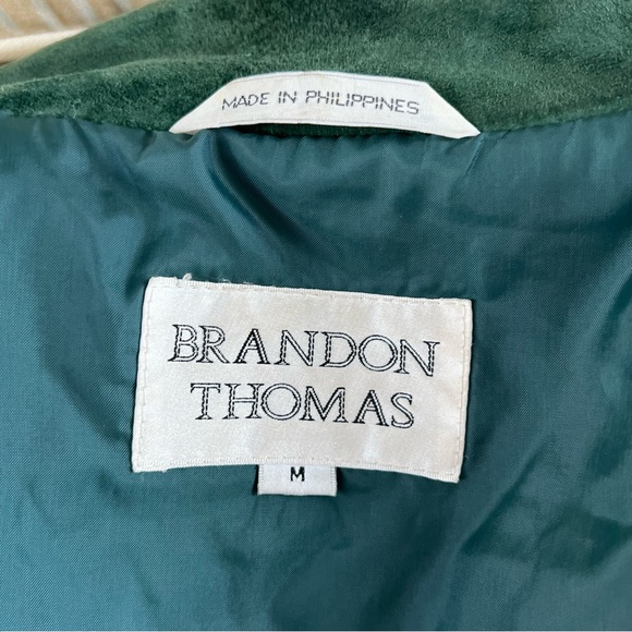 VTG 80s Brandon Thomas Leather Wool Quilt Stitch Lined Coat Jacket Men medium - Picture 8 of 9